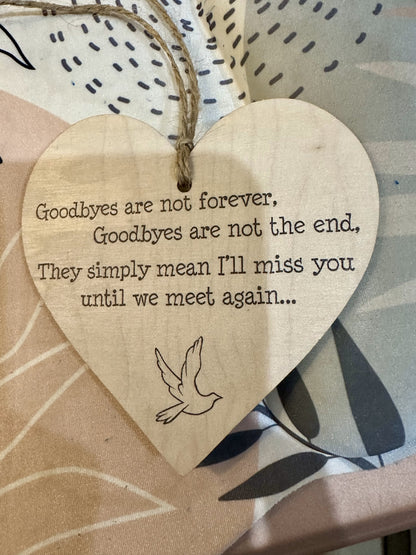 Handmade Wooden Heart-Shaped Keepsake Tags with heartfelt message