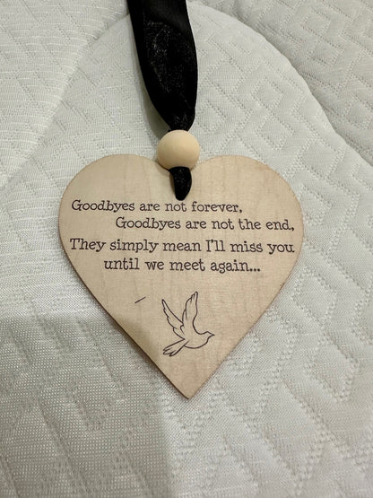 Handmade Wooden Heart-Shaped Keepsake Tags with heartfelt message